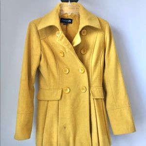Mustard Pleated Coat